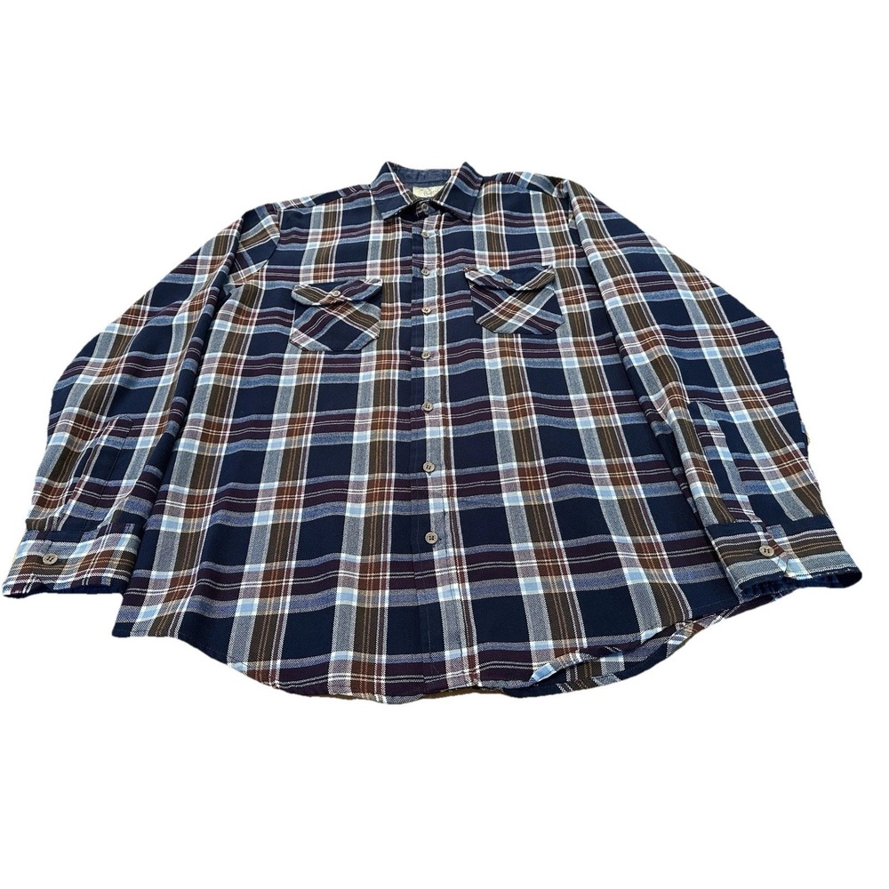 Vintage‎ Sears Plaid Flannel Lined Shirt Made Korea 80s Button Down Size L Tall